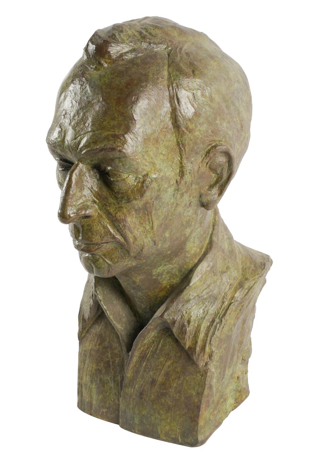 Appraisal: BARBARA BERETICH - BUST OF A MANpatinated bronze unsigned Provenance