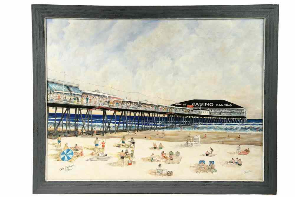 Appraisal: OIL ON MASO - 'Old Orchard Pier' by Raymond Courtois