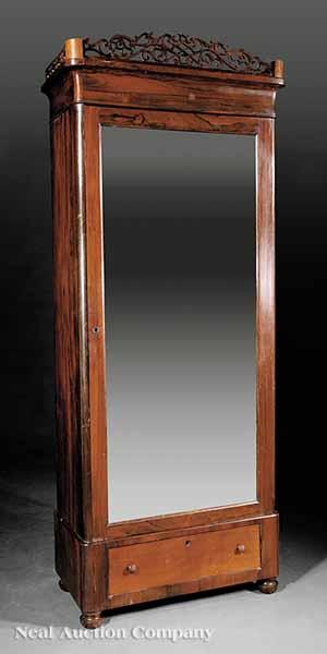 Appraisal: A Good American Late Classical Carved Rosewood Armoire c labeled