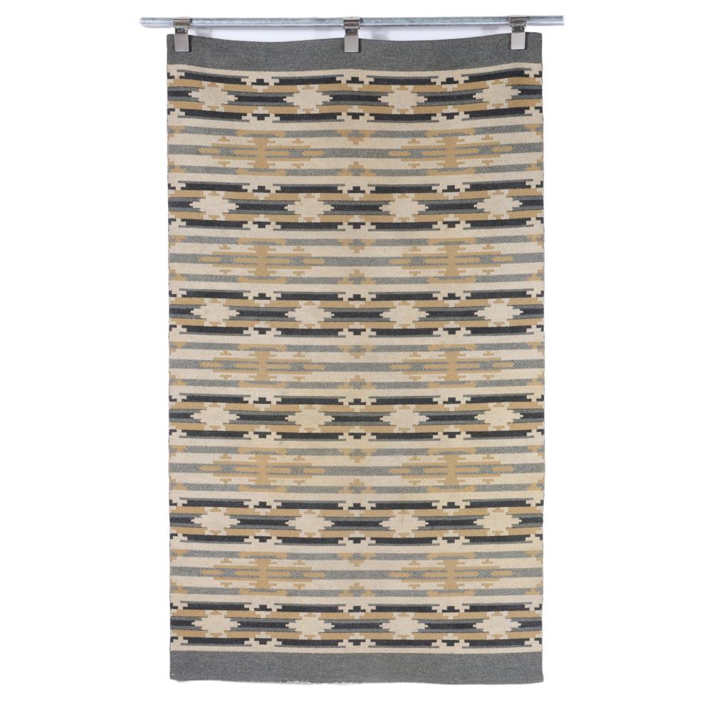 Appraisal: EARTH TONE RUG WEAVING WITH GEOMETRIC DESIGN X Earth tone