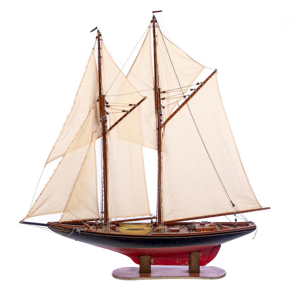 Appraisal: Early Wooden Clipper Ship Model Bluenose Excellent condition with no