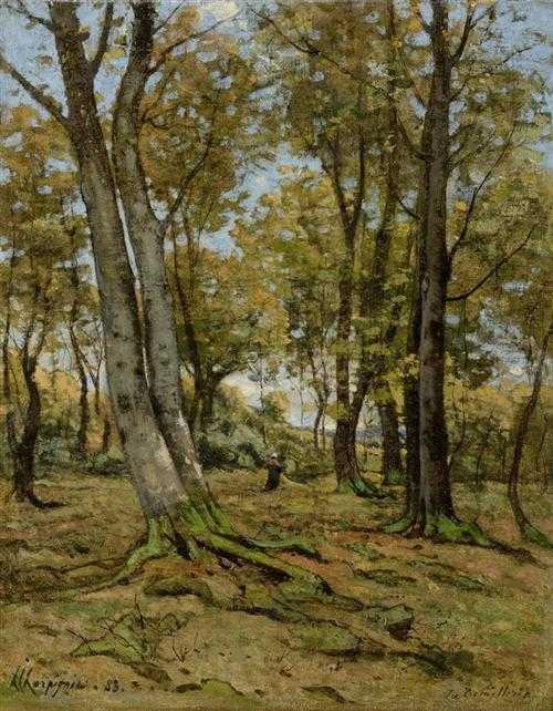 Appraisal: HARPIGNIES HENRI JOSEPH Valencienne - St Priv Forest landscape with