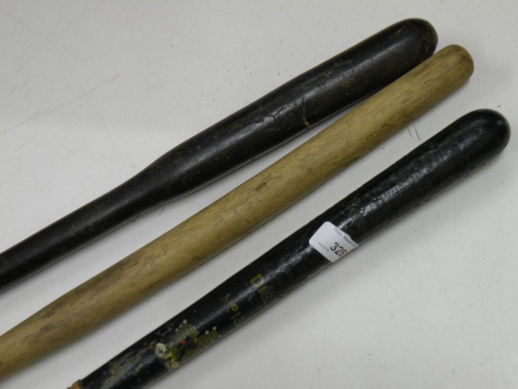 Appraisal: A Victorian policeman's truncheon painted with serial number DIS No