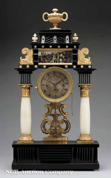 Appraisal: A Fine Antique Viennese Gilt and Ebonized Mantel Clock c