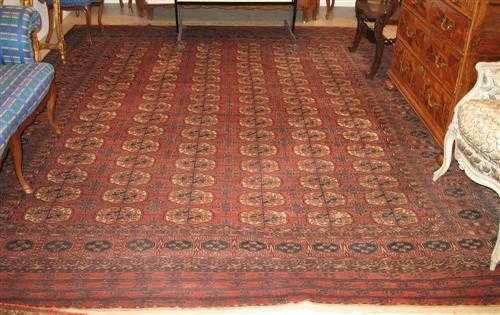 Appraisal: TEKKE BOCHARA old Rust coloured ground with six gul rows