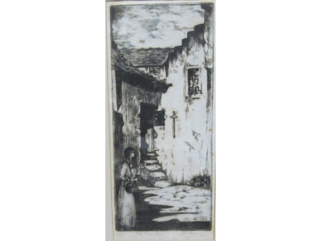 Appraisal: M MORGAN Etching 'The Corner House' signed and entitled in