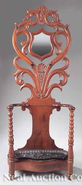 Appraisal: An American Late Classical Carved Mahogany Hall Stand c -