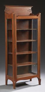 Appraisal: American Victorian Carved Oak Curio Cabinet c American Victorian Carved