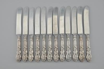 Appraisal: A Set of Twelve Antique Sterling Silver Knives by Gorham