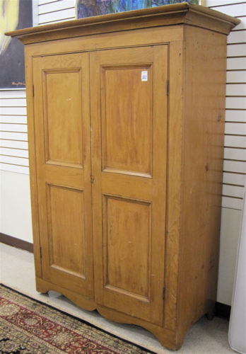 Appraisal: TWO-DOOR PINE WARDROBE Continental th century the two full-length panel