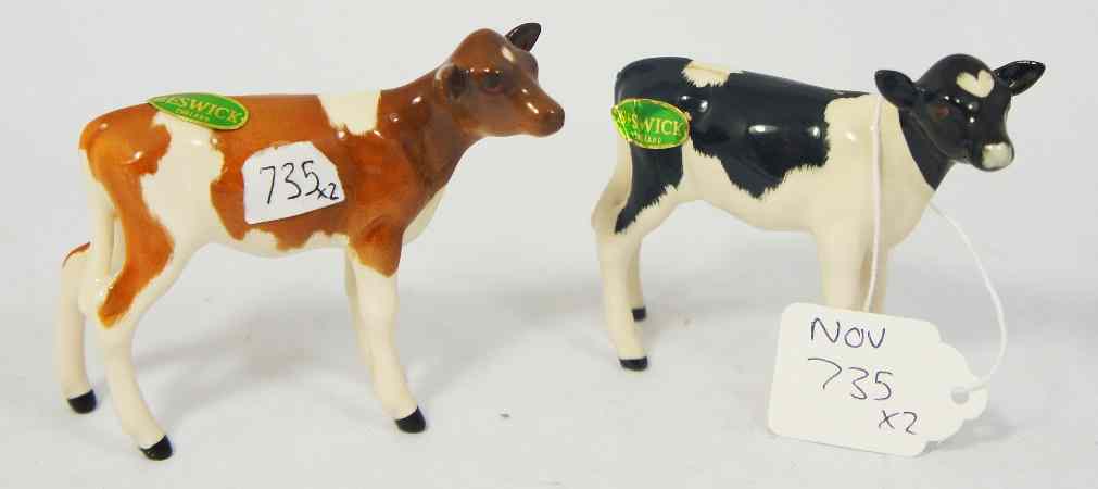 Appraisal: Beswick Ayrshire Calf B and Friesian Calf C