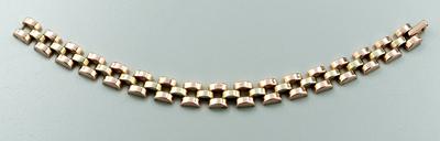 Appraisal: Gold link bracelet domed kt pink and yellow gold paver