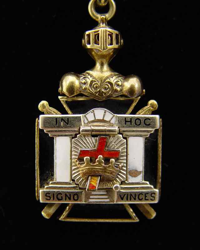 Appraisal: MASONIC KNIGHTS TEMPLAR K WATCH FOB K yellow gold Masonic