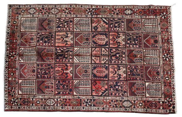 Appraisal: Hand-tied Persian Baktiari rug approx ' l ' w