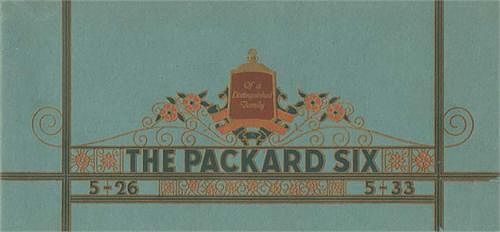 Appraisal: The Packard Six original full line factory brochure For models