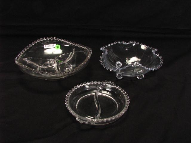 Appraisal: Three items of Candlewick pattern glass including '' footed divided