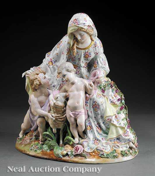 Appraisal: A German Porcelain Polychrome and Gilt Figural Group depicting a