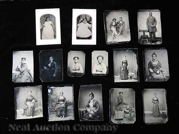 Appraisal: A Group of Fifteen Tintype Photographs of African Americans consisting