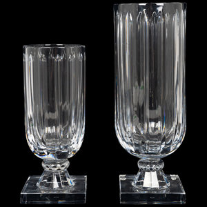 Appraisal: Two William Yeoward Glass Vases Heights and inches diameters and