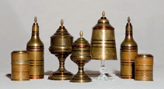 Appraisal: COPPER MAGIC SET Nice group of apparatus suitable for parlor