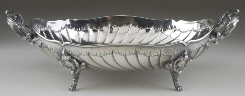 Appraisal: German Silver Center Bowl by Lazarus Posen of oval form