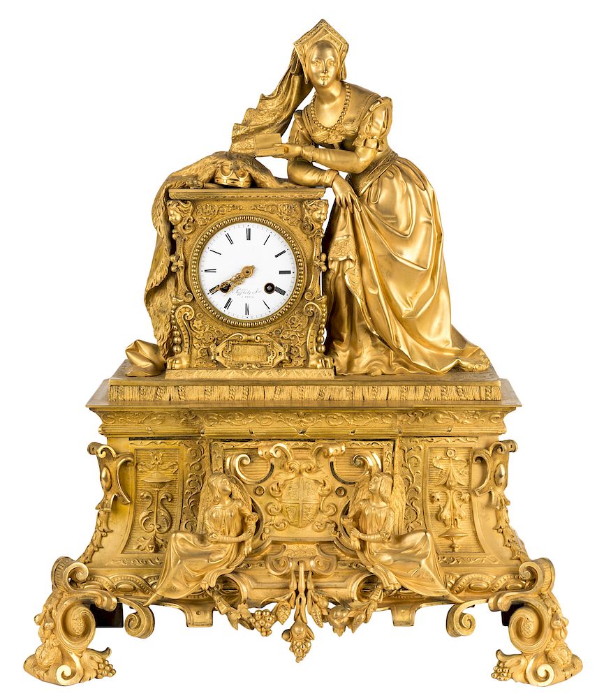 Appraisal: AN ORNATE TH CENTURY FRENCH ORMULU CLOCK SIFFLETS J NEL