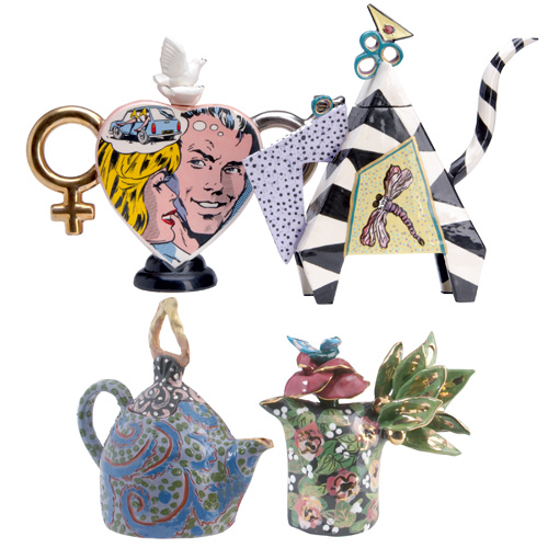 Appraisal: LORI SHINKO BARBARA ALYN PAUL CARDEW Etc Four teapots Lori