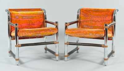 Appraisal: A Very Unusual Pair of Vintage Chairs ca 's The