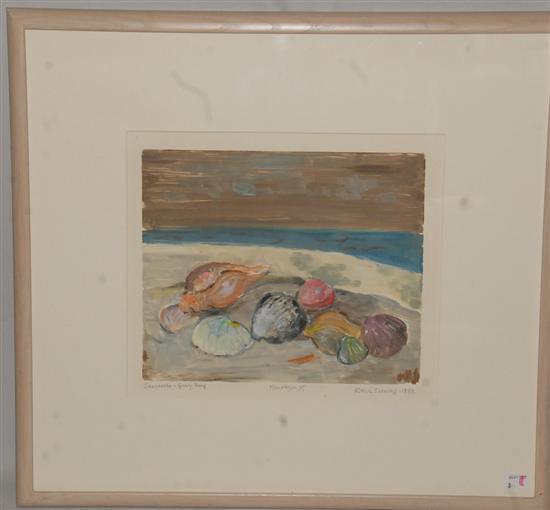 Appraisal: KARL SCHRAG - Monotype Sea Shells -- Gray Day Signed