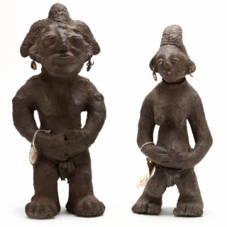 Appraisal: Six Pieces of West African Terracotta to include Baule male