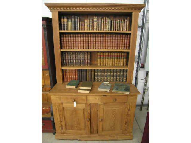 Appraisal: Pine Stepback Cupboard shelves above two drawers and doors below