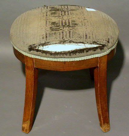 Appraisal: Round mahogany foot stool h x dia