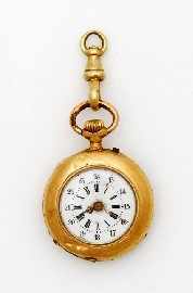 Appraisal: A lady's ct gold pocket watch with white dial and