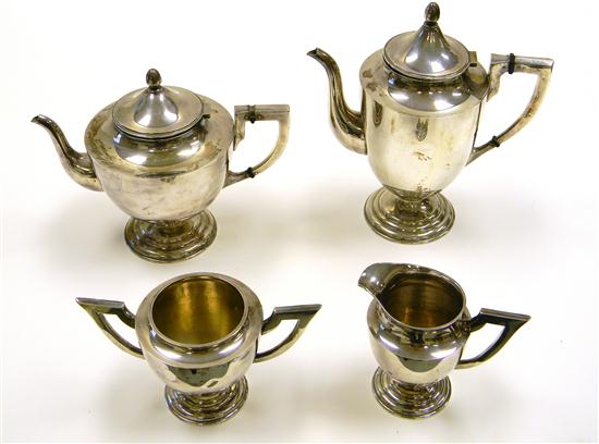 Appraisal: SILVER sterling four piece tea service including coffee pot with