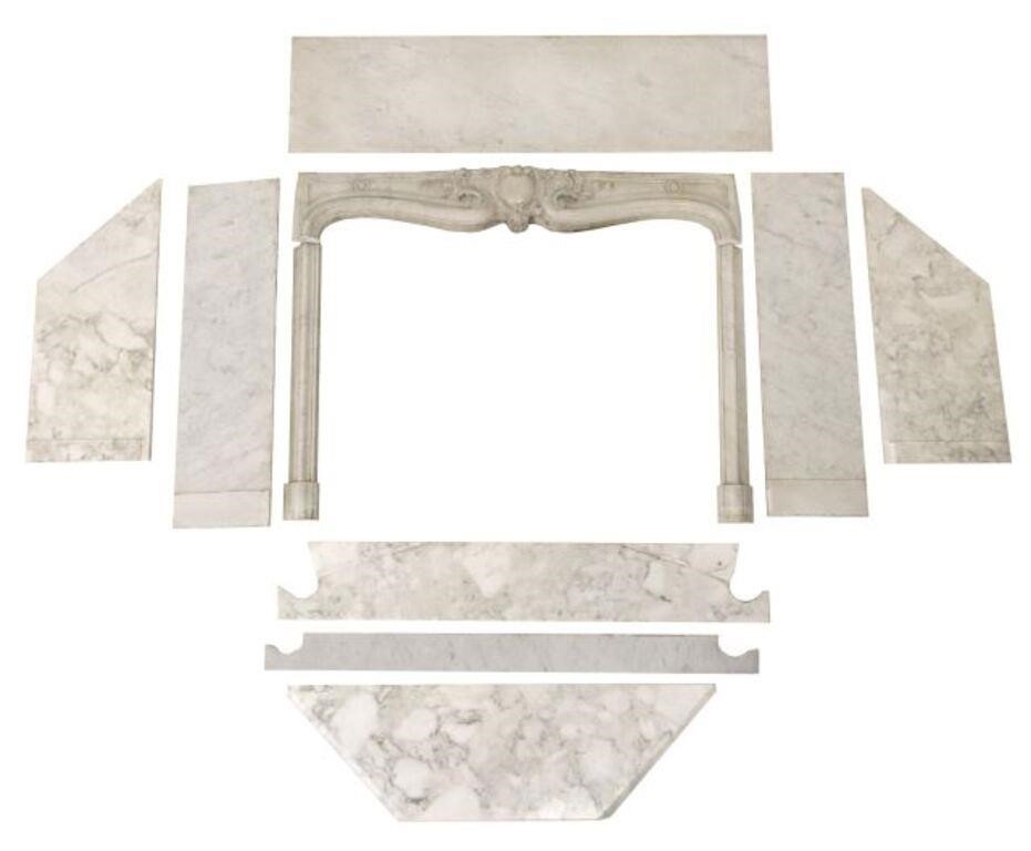 Appraisal: Architectural Italian carved marble fireplace surround panels th th c