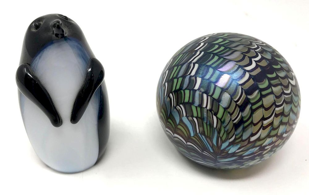 Appraisal: Two Orient and Flume Art Glass Paperweights Lot Two Orient