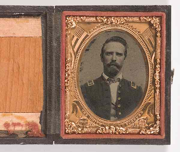 Appraisal: Civil War Ninth Plate Ambrotype of a Union Lieutenant A