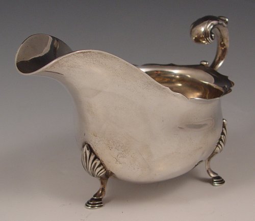 Appraisal: CURRIER ROBY STERLING GRAVY BOAT On three legs Measures ''