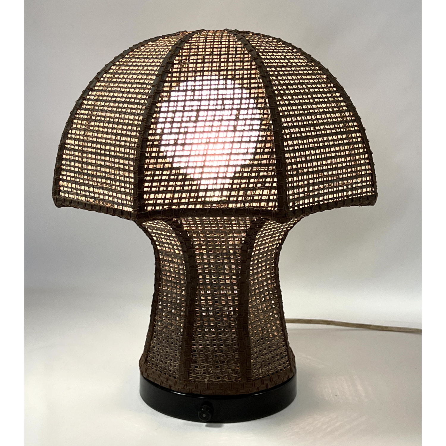 Appraisal: s Wicker Mushroom Lamp Dimensions H inches W inches D