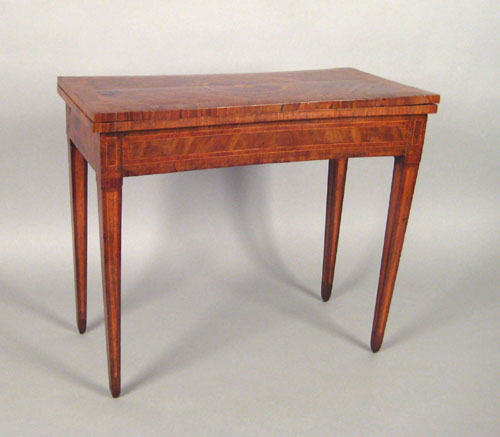 Appraisal: English parquetry card table early th c h w