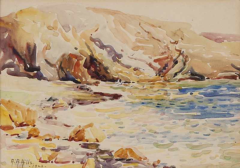 Appraisal: Laguna seascape watercolor on paper under glass sight size ''