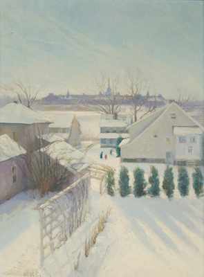 Appraisal: Mabel R Coffey American - Winter Oil on canvasboard initialed