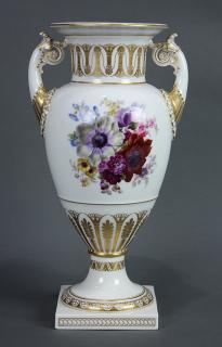 Appraisal: KPM hand painted porcelain urn KPM hand painted porcelain urn