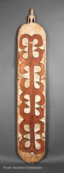 Appraisal: An Indonesian Asmat Carved and Painted Wood Warrior Shield West