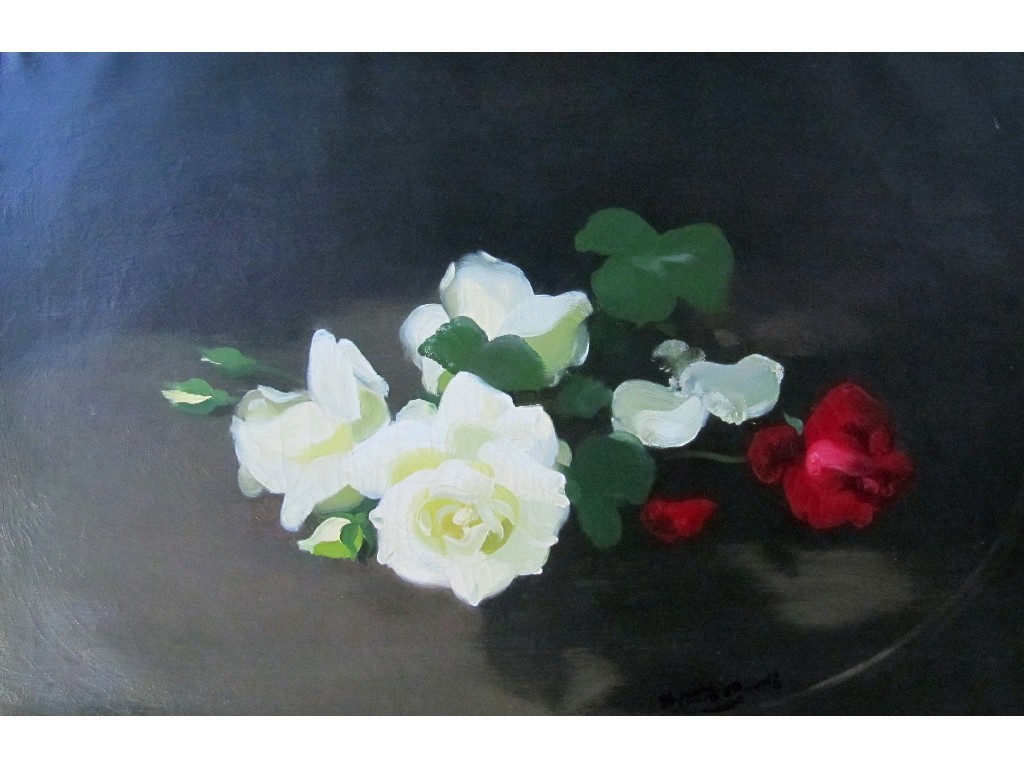 Appraisal: JAMES STUART PARK - Oil on canvas 'Roses' signed x