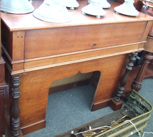 Appraisal: A Victorian walnut organ converted to a desk the hinged