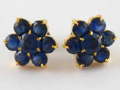 Appraisal: A pair of yellow metal tests carat gold sapphire ear