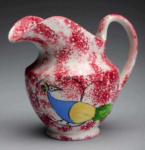 Appraisal: th Century Spatterware Creamer Retains original strong red decoration with