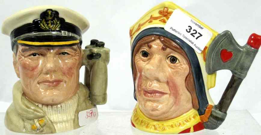 Appraisal: Royal Doulton Small Character Jugs Sailor D and Red Queen