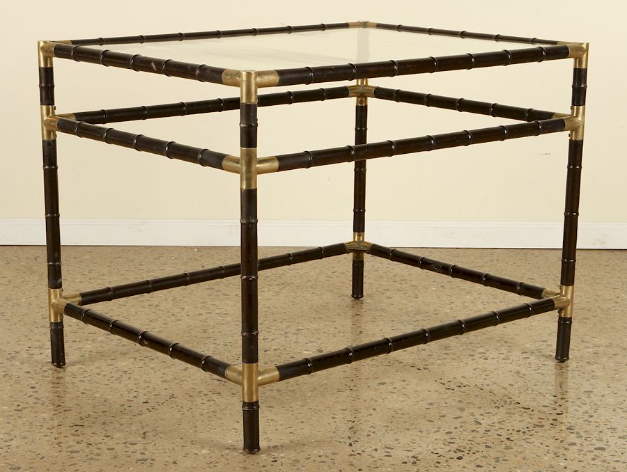 Appraisal: MODERN BAMBOO OCCASIONAL TABLE BILLY HAINES A mid century modern